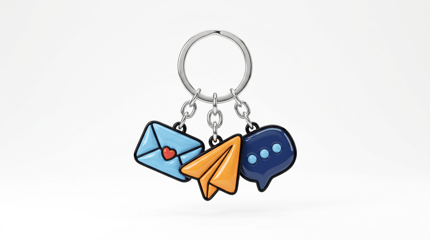Illustrated objects for getting in touch